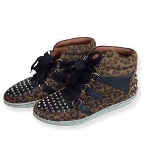 Sandro  Albatorock Leopard Studded Sneaker Sz. 9